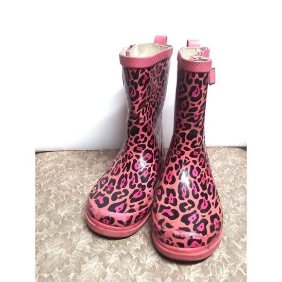 Western Chief Rain Boots Girls Youth US 1 UK 13 EU 32 Pink Leopard print - Picture 3 of 6